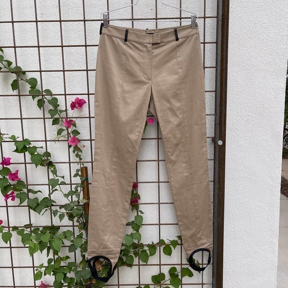 Alexander Wang Pants Womens 8 Stirrup With Leather Detail Brown Designer - Picture 1 of 7